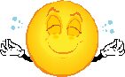 11mar-snapsmile A smiling yellow emoticon shrugging with hands up.