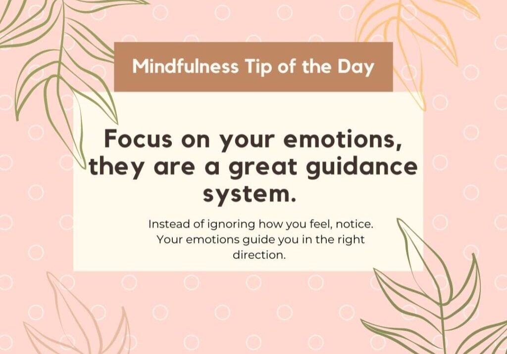 Emotional Guidance System Mindfulness tip about emotions as guidance.