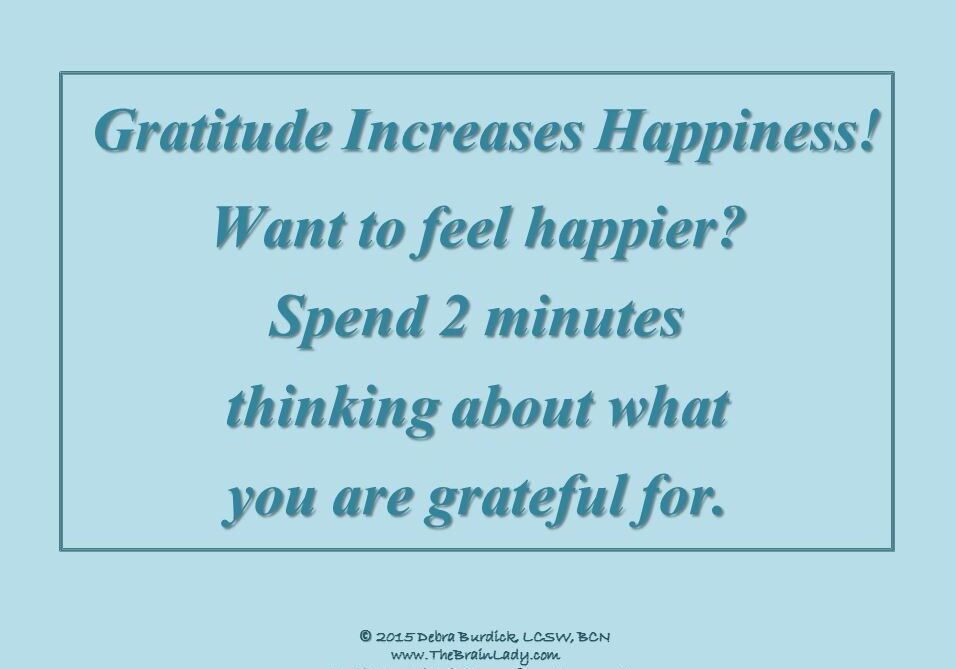 A gratitude reminder note on a blue background.