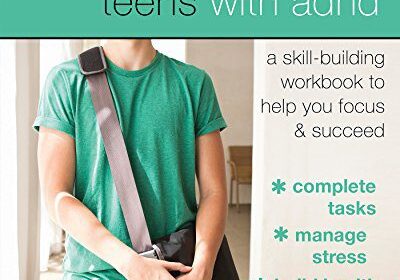 A workbook cover for teens with ADHD featuring a person in a green shirt.