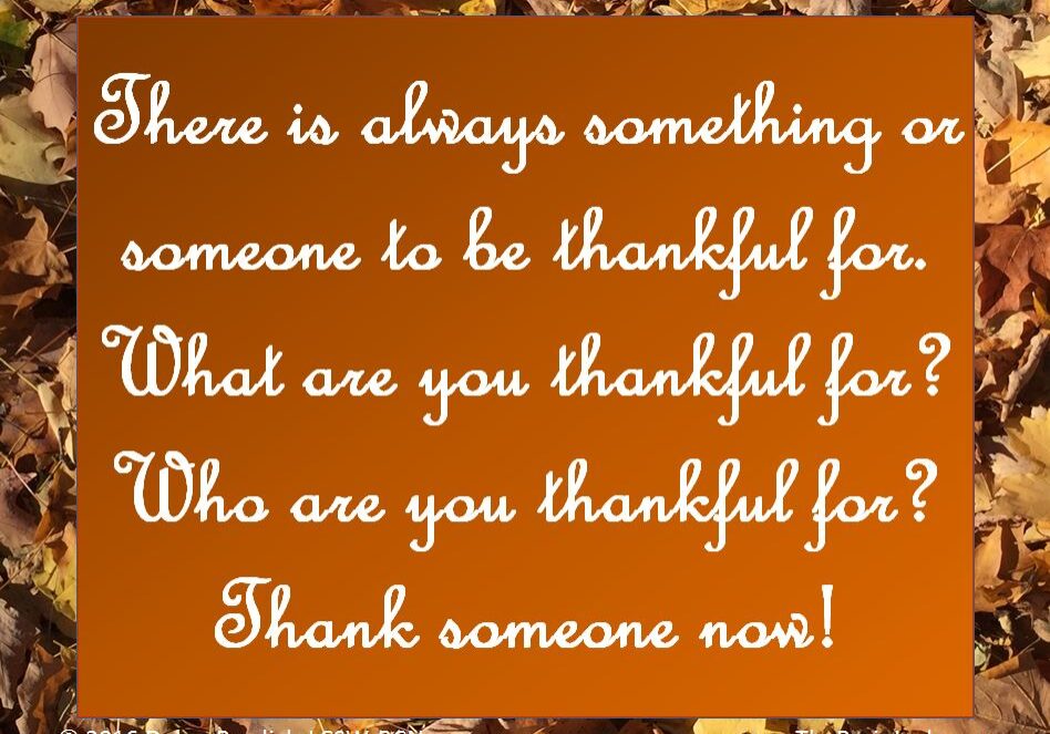Inspirational text about gratitude and thankfulness on a brown background.