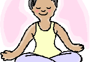 A person meditating in a seated yoga pose with eyes closed.